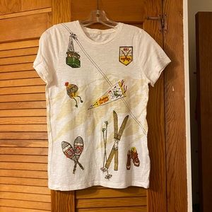 J. Crew Ski Print Short Sleeve T-shirt